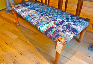 Pleated yarn bench