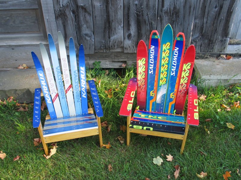 Custom Ski Furniture Designs Adirondack Ski Chairs Tables and Benches 