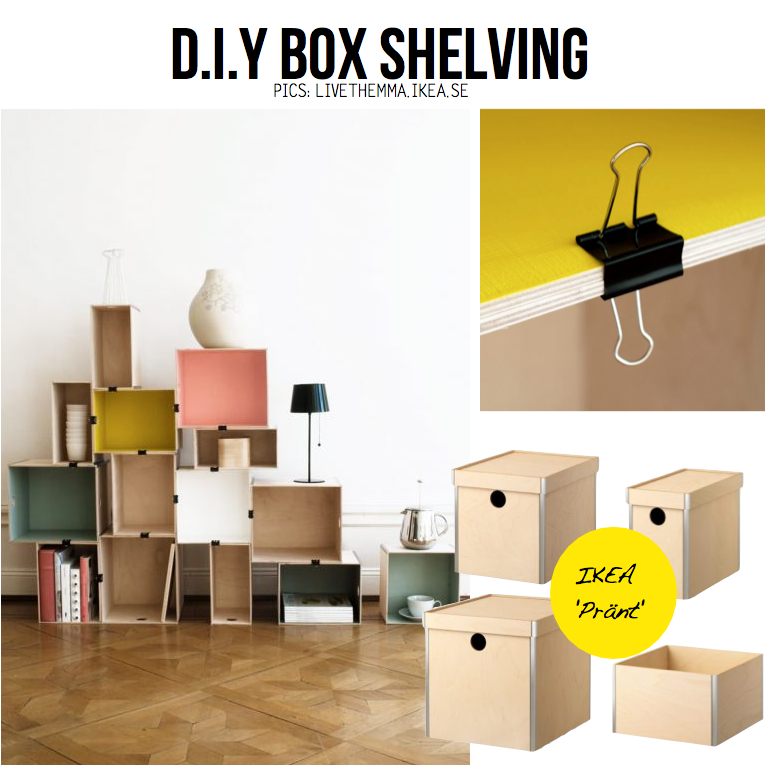 DIY Box Shelves