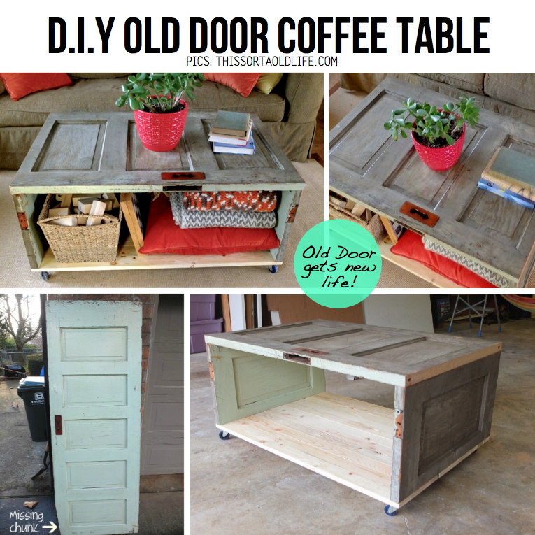 DIY Old Door Coffee Table