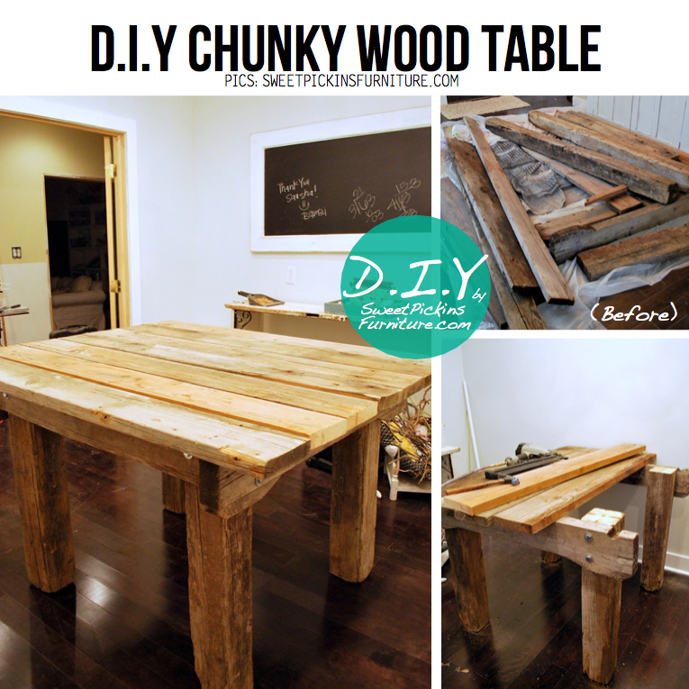 Chunky Wood DIY Table from SweetPickins a.k.a Show &amp; Tell, DIY ...