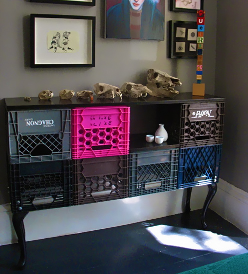 The Milk Crate Cabinet Some D I Y Inspiration - Milk Crate Wall Shelves
